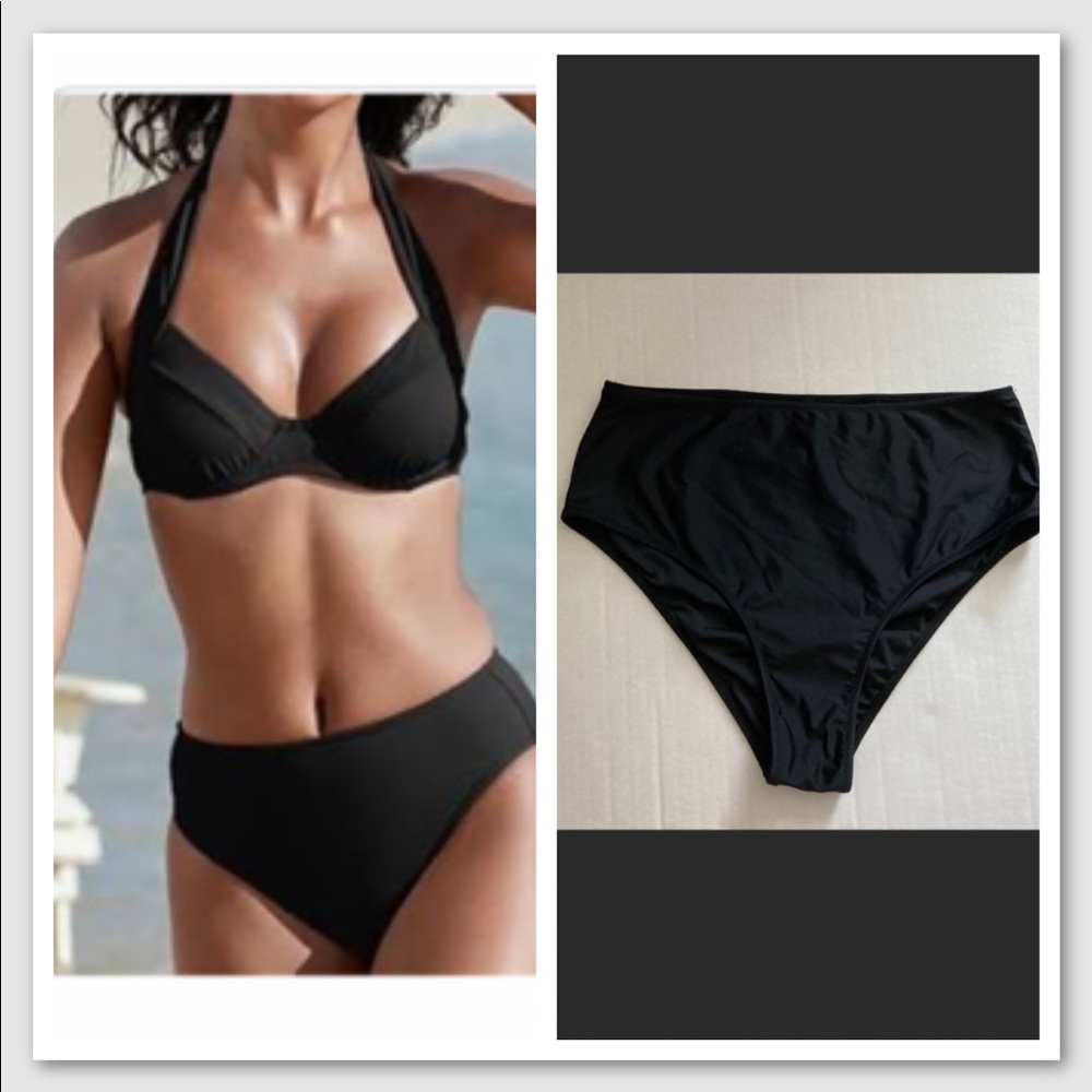 Cupshe Black high waist bikini bottom Plus Sz 2XL